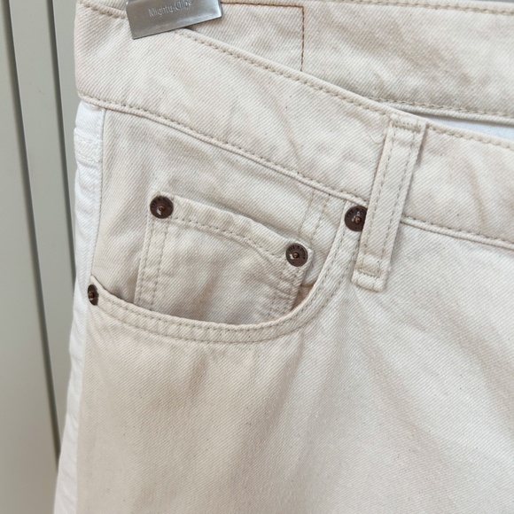 RAG & BONE Two Tone Ultra Wide Leg Jeans high-rise ECRU white/cream - sz 31 - Picture 4 of 16